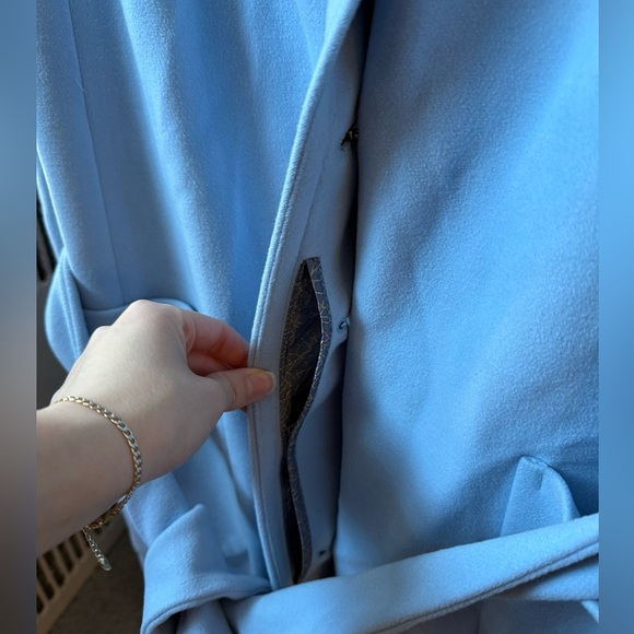 Elegant Light Blue Trench Coat - Picture 3 of 3